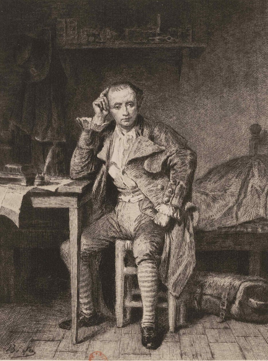André Chenier i fængslet Saint-Lazare. af Unbekannt