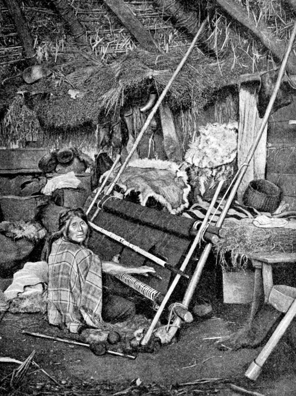 Araucansk kvindevævning, Chile, 1922 af Unbekannt