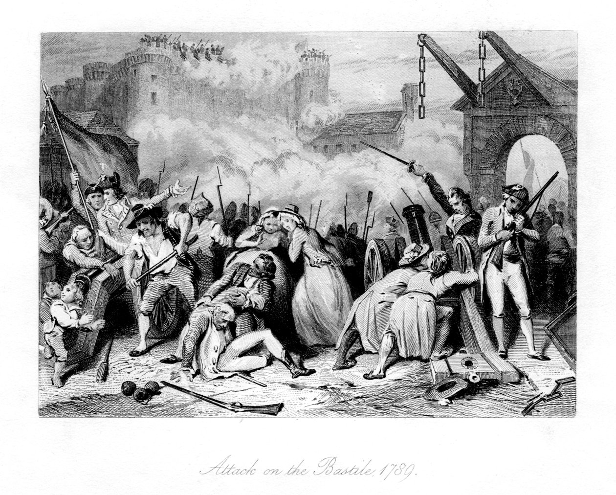 Angreb på Bastillen, 1789, 1845 af Unbekannt