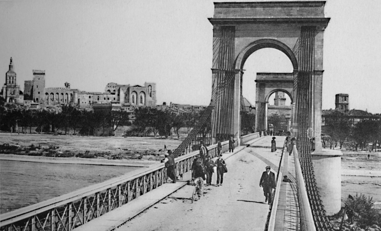 Avignon - Hængebro, c1925 af Unbekannt