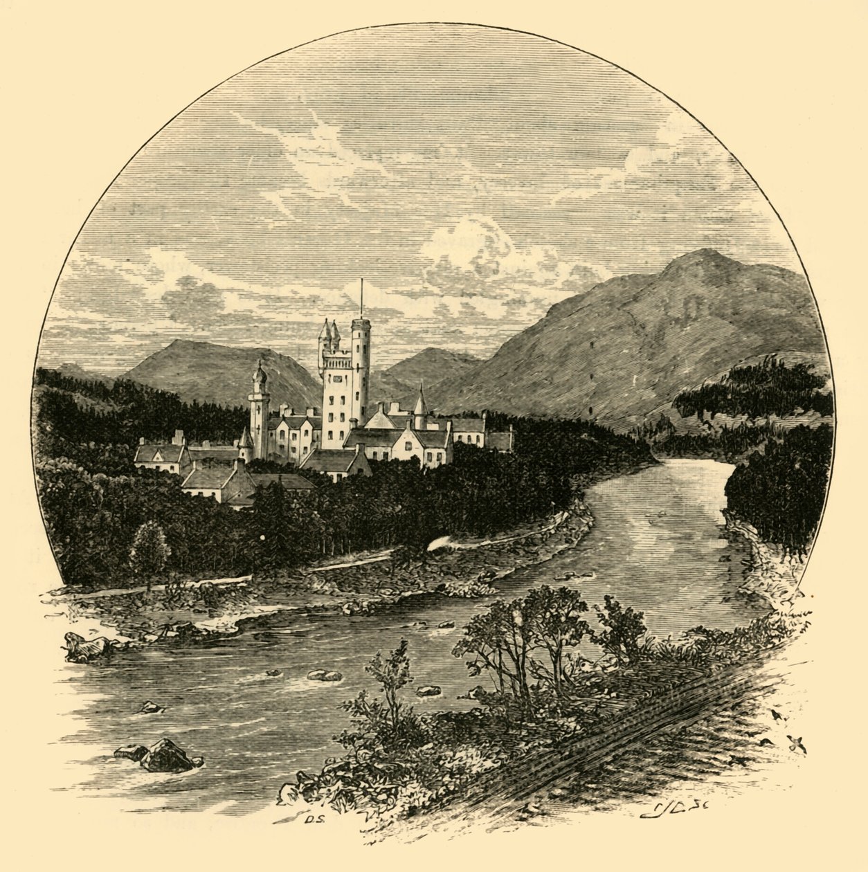 Balmoral Castle, fra vejen, 1898. af Unbekannt