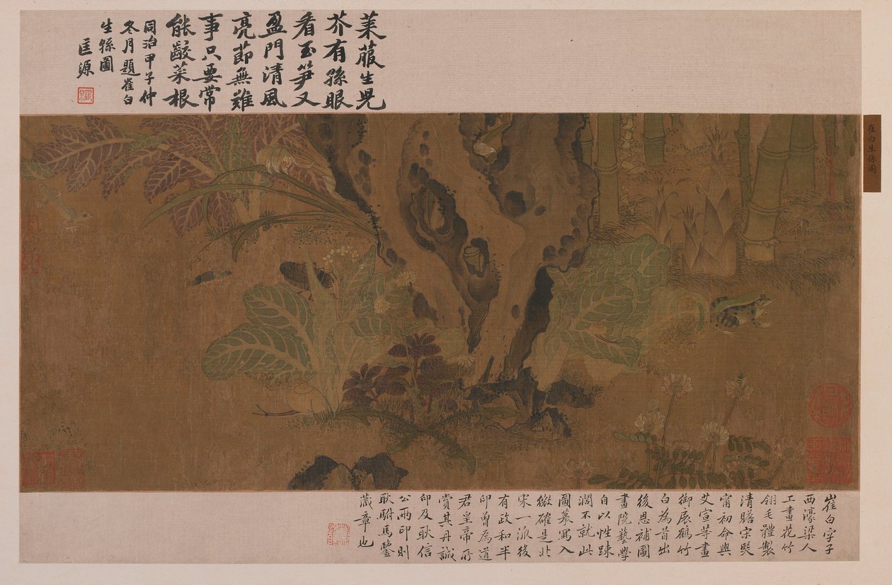 Bambus, frøer og insekter, Ming-dynastiet, 1368-1644. af Unbekannt