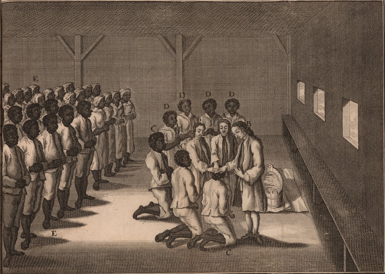 Dåb af sorte slaver, 1757. af Unbekannt