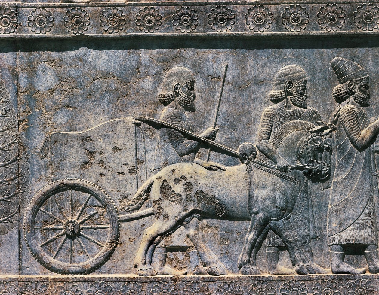 Bas-relief, persisk kunst, 6. århundrede af Unbekannt