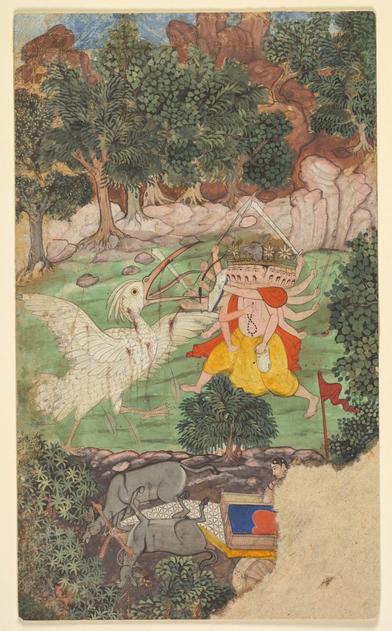 Slaget ved Ravana og Jatayu af Unbekannt Unbekannt