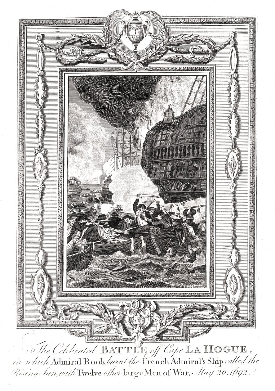Slaget ved Cape LaHogue, 1692 af Unbekannt