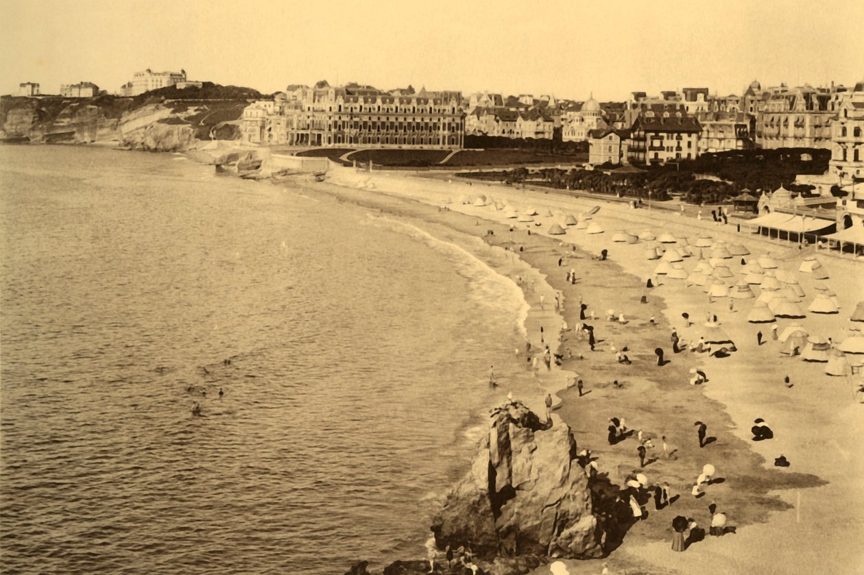 Biarritz - Den Store Strand, c1930. af Unbekannt