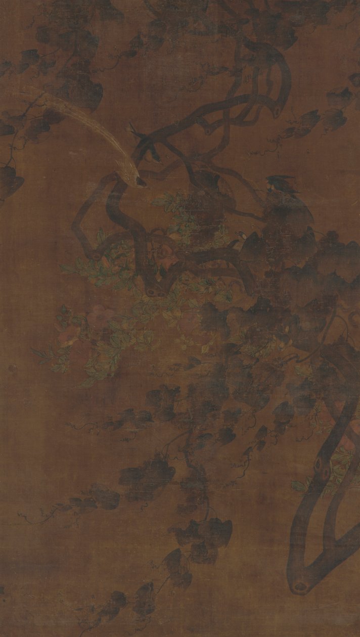 Fugle, vinstokke og blomster, Ming-dynastiet, 1368-1644. af Unbekannt
