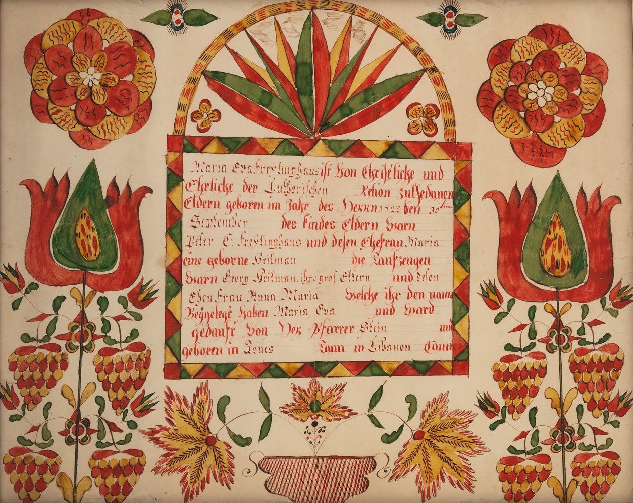 Fødsels- og Dåbsattest, 1822. af Unbekannt