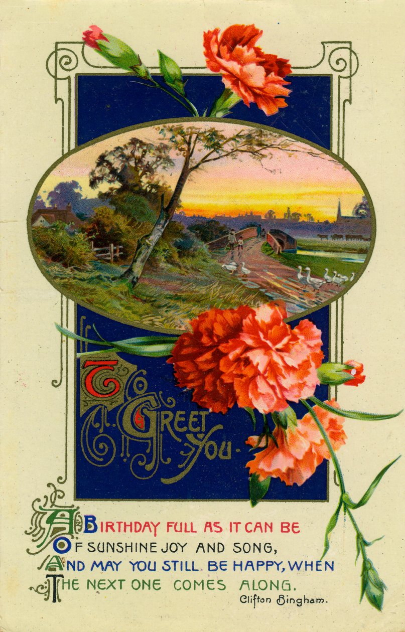 Fødselsdagspostkort, c1911 af Unbekannt