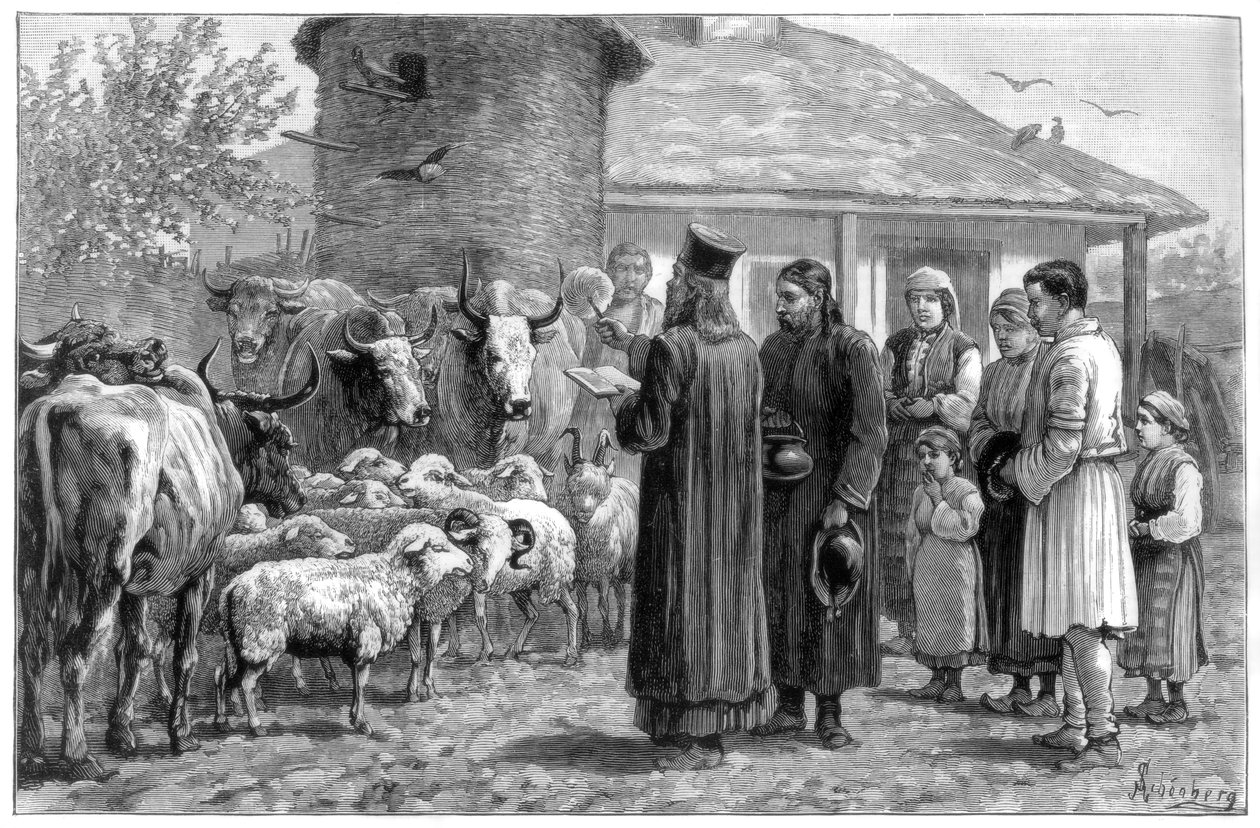 Velsignelse af husdyr, Bulgarien, 1887 af Unbekannt