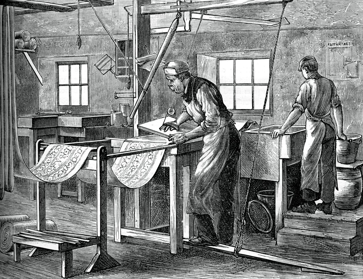 Bloker printere på arbejde, c1880 af Unbekannt