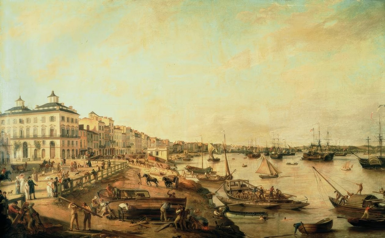Bordeaux, havn, maleri 1805 af Unbekannt