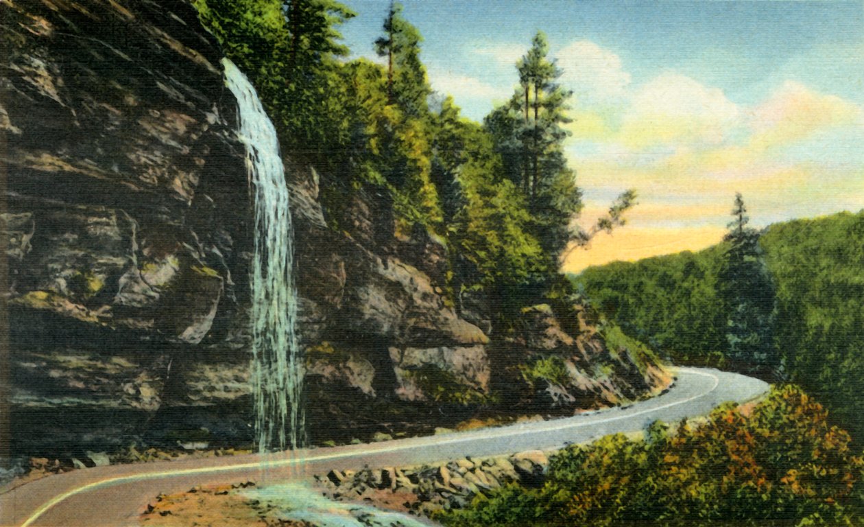 Bridal Veil Falls, Western North Carolina, 1942. af Unbekannt