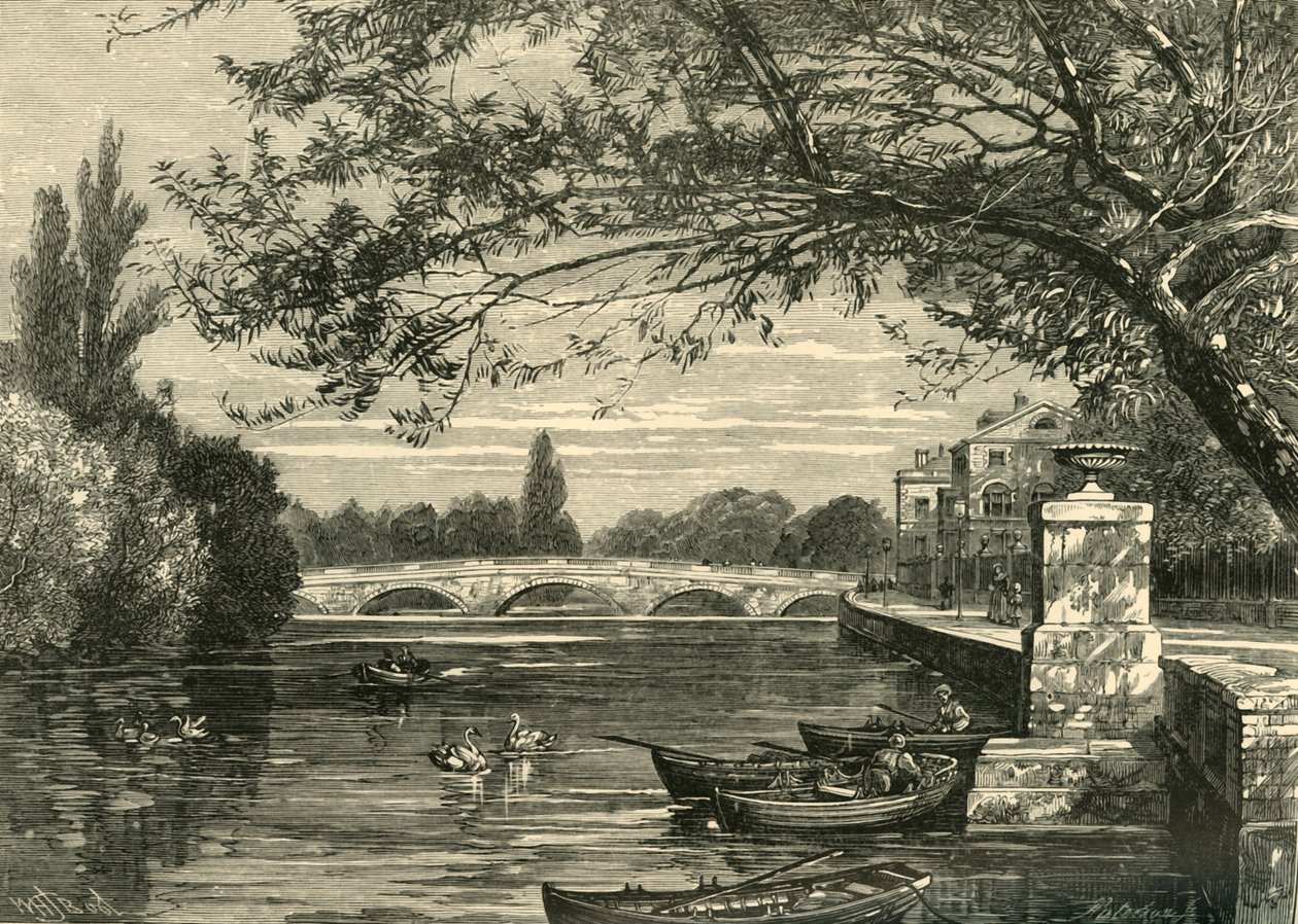 Bridge Over the Ouse, Bedford, 1898. af Unbekannt