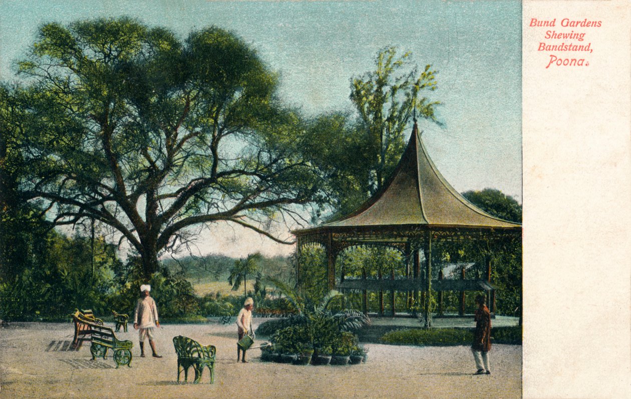 Bund Gardens Showing Bandstand, Poona, c1900 af Unbekannt