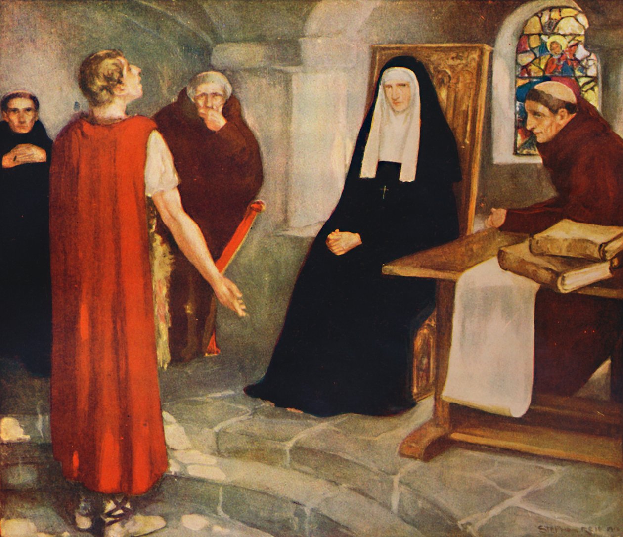 Caedmon før Saint Hilda, 1912 af Unbekannt