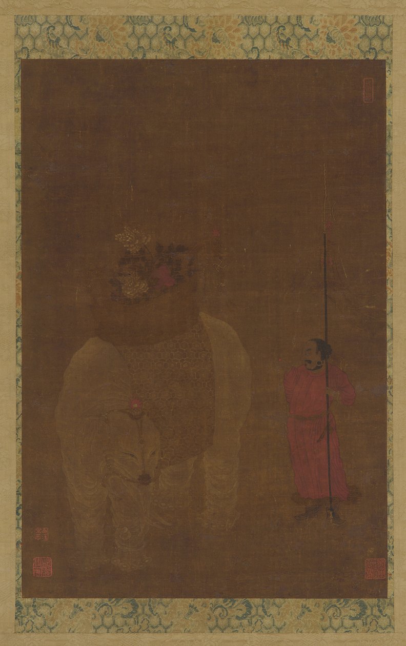 Caparisoned Elephant and Attendant, Ming-dynastiet, 16.-17. århundrede. af Unbekannt