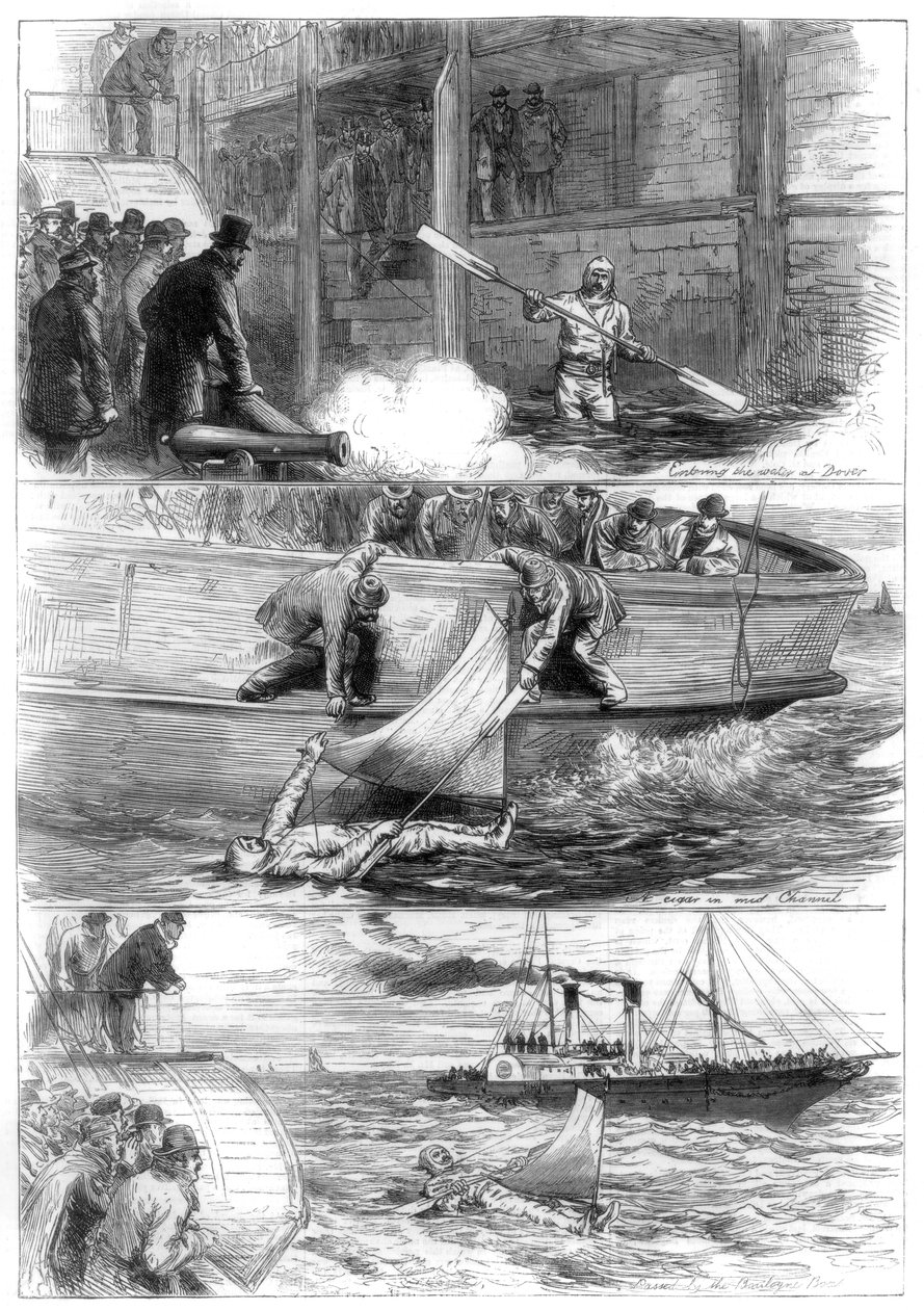 Kaptajn Boytons rejse over kanalen, 1875 af Unbekannt