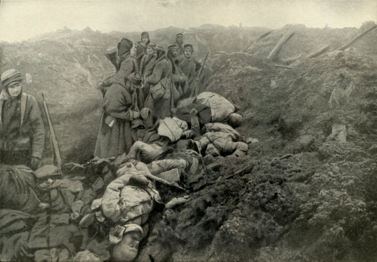Erobrede tyske skyttegrave ved Les Eparges, 1919. af Unbekannt