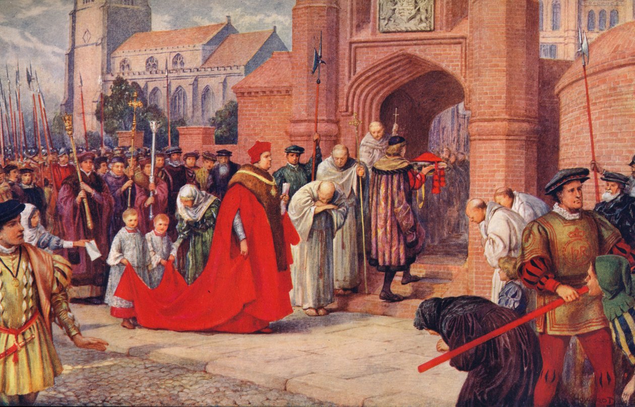 Kardinal Wolsey går muligvis ind i Hampton Court Palace, 1917 af Unbekannt