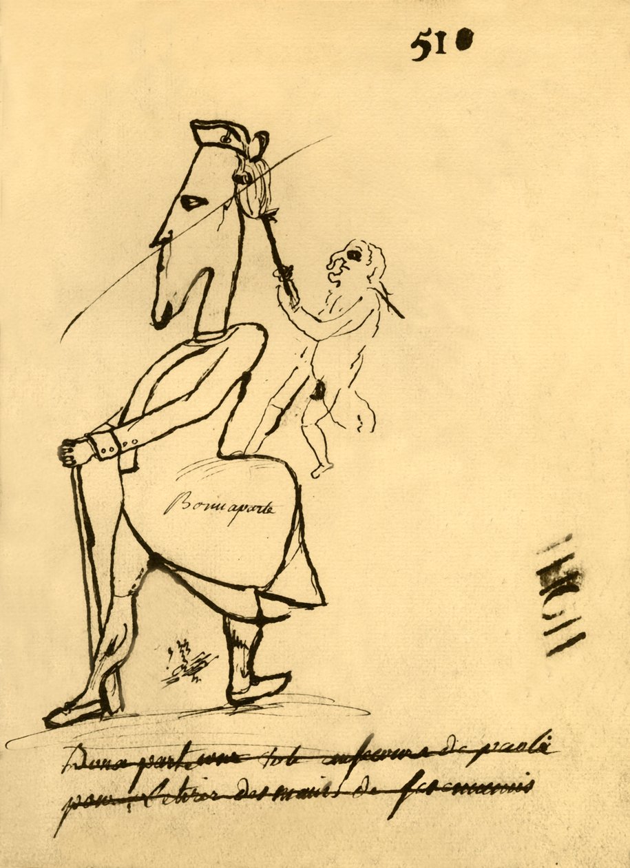 Karikatur af Napoleon, 1779, 1921. af Unbekannt