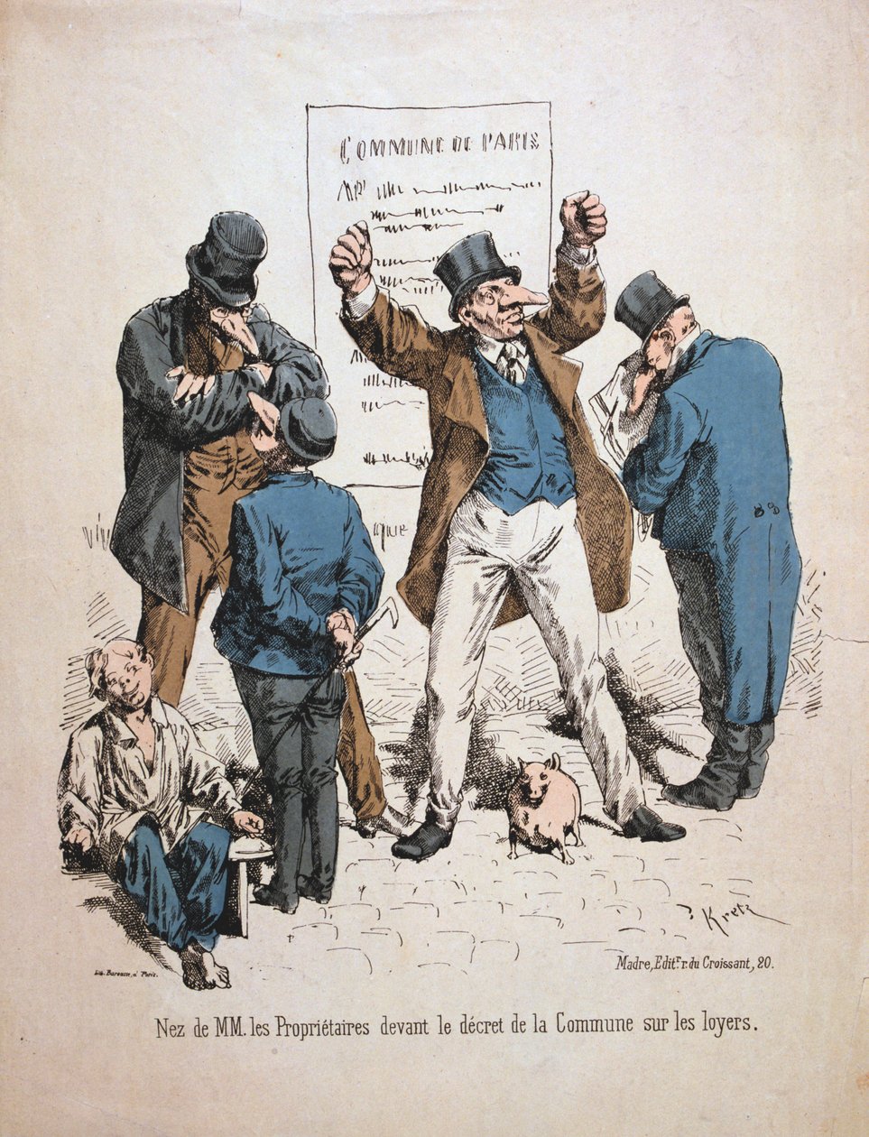 Karikatur af ejerne, Pariserkommunen, 1871. af Unbekannt
