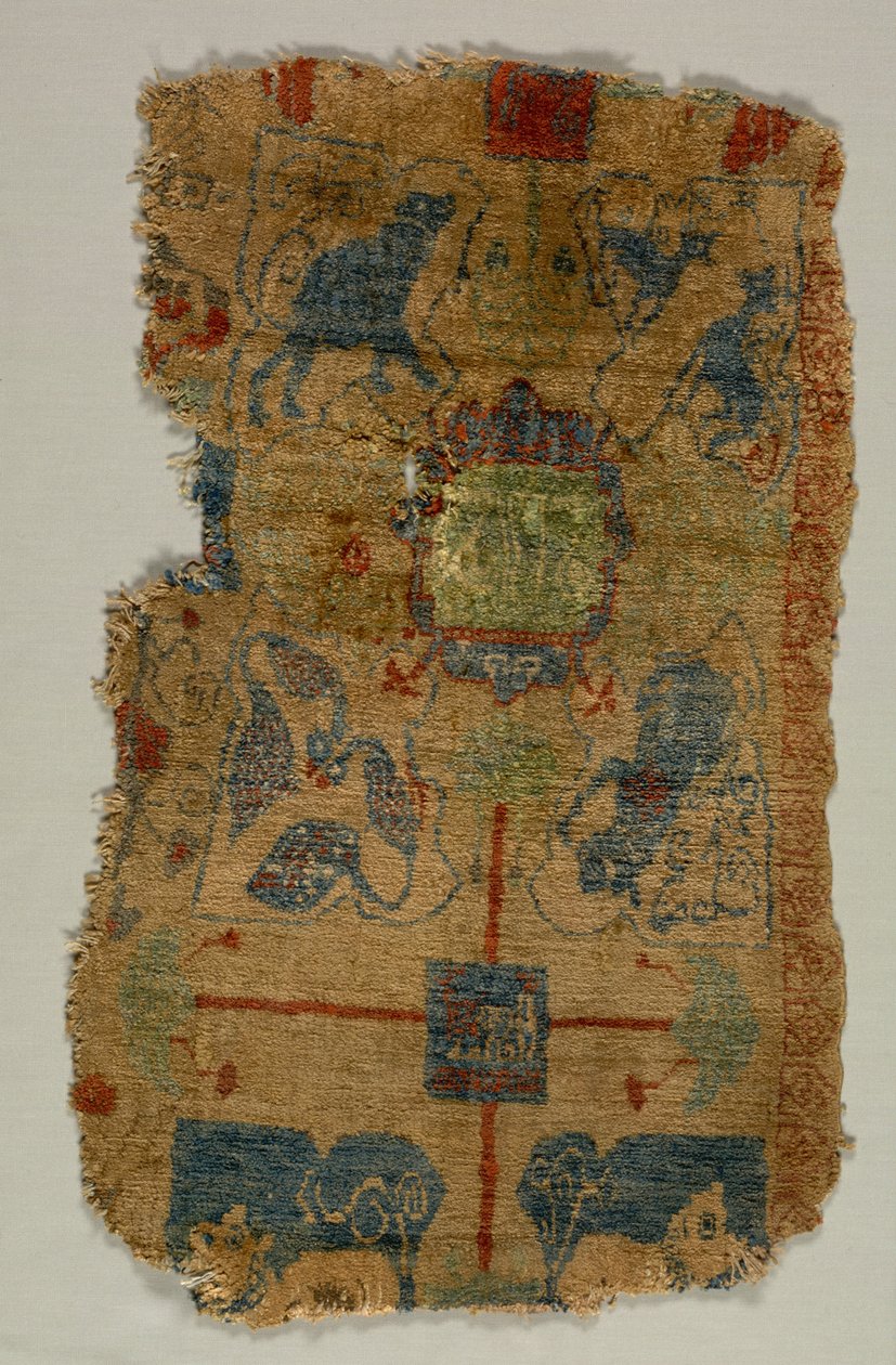 Tæppefragment, ca. 1400-tallet. af Unbekannt