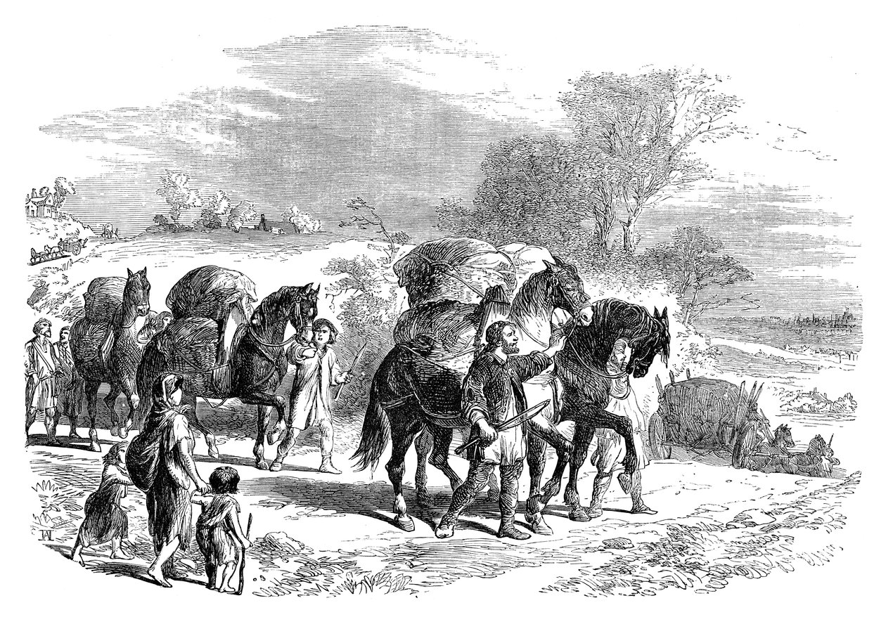 Bærer brød til London på pakkeheste, c1895 af Unbekannt