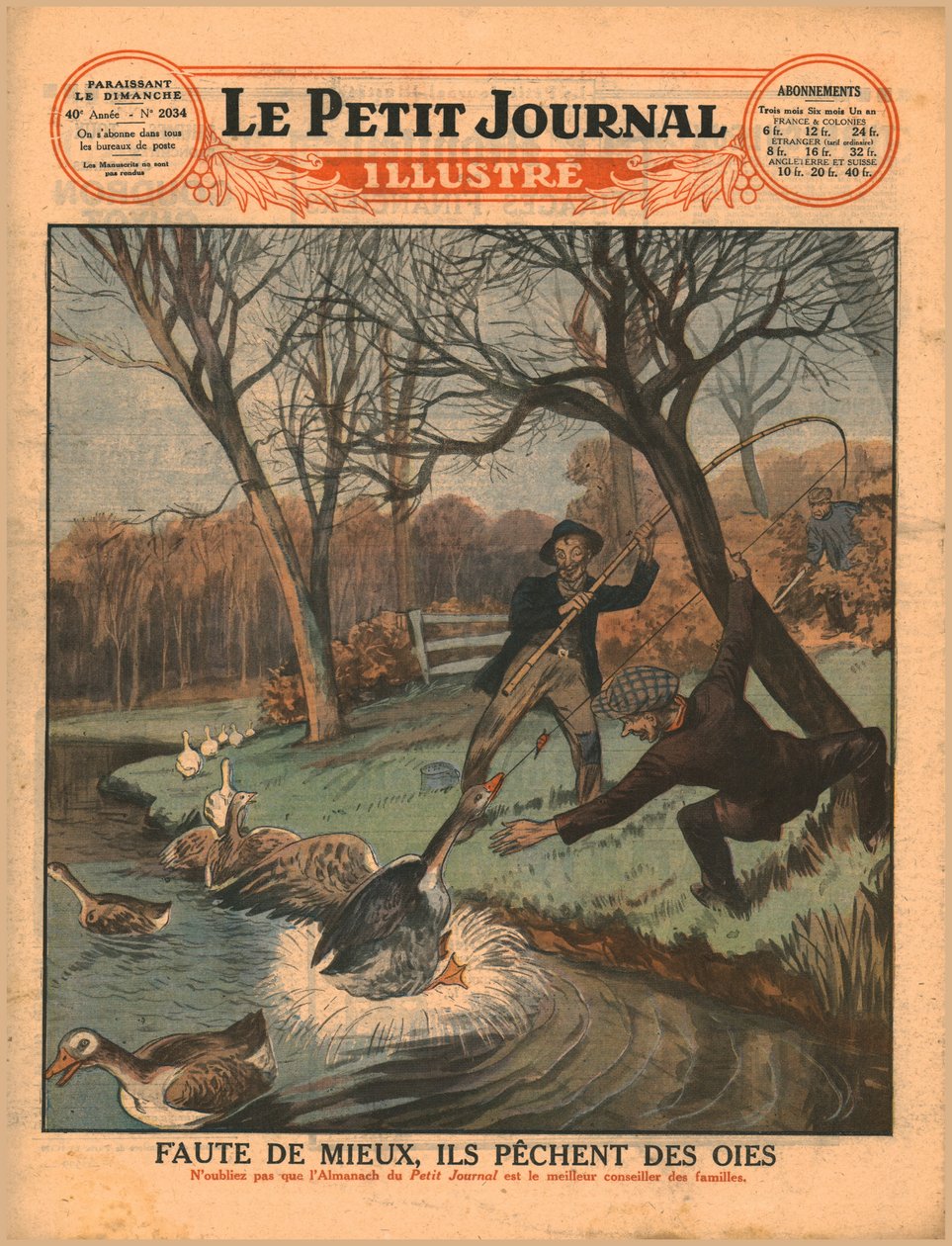 Fangst gæs med fiskestang, 1929. af Unbekannt