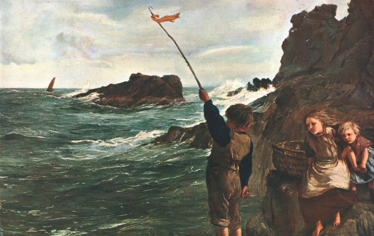 Fanget af tidevandet, c1869, c1902. af Unbekannt