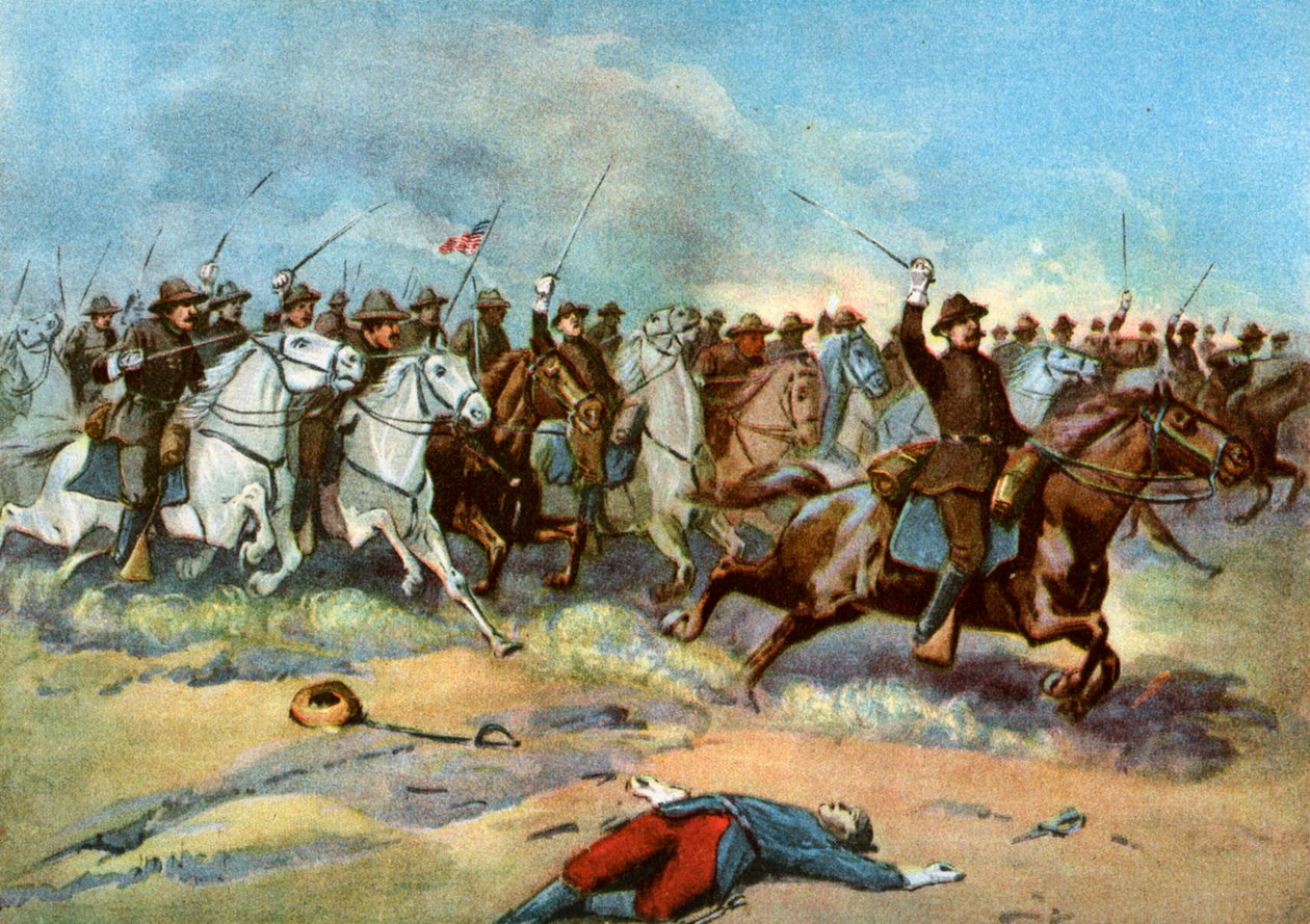 Kavaleriangreb fra amerikanske regulære, spansk-amerikansk krig, 1898 af Unbekannt