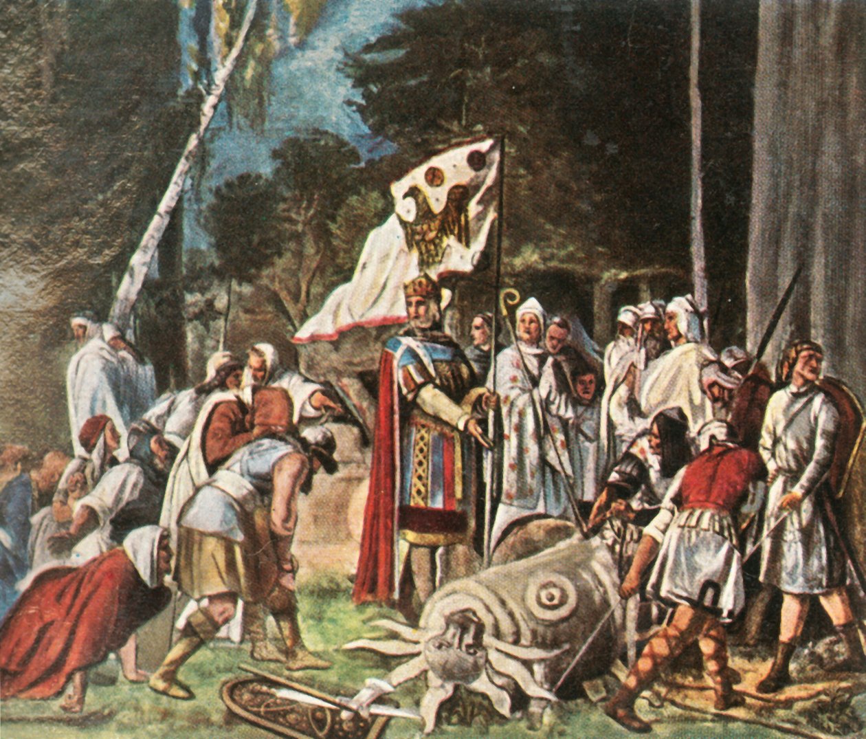 Karl den Store ødelægger et hedensk idol, 1936. af Unbekannt