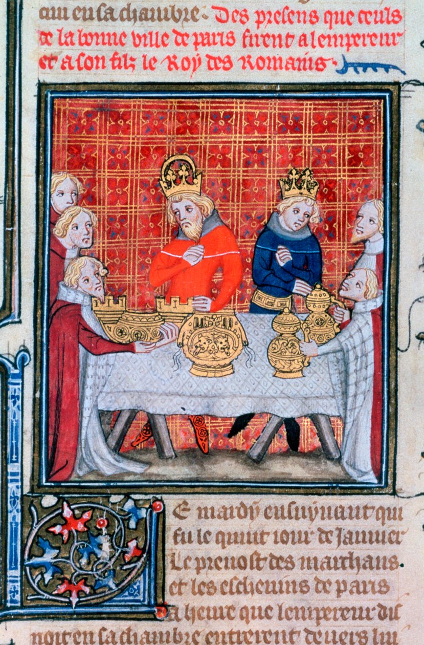 Karl IV modtager gaver, 1375-1379 af Unbekannt