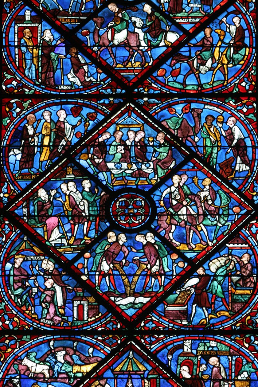 Chartres katedral: farvet glas vindue Chartres Frankrig af Unbekannt