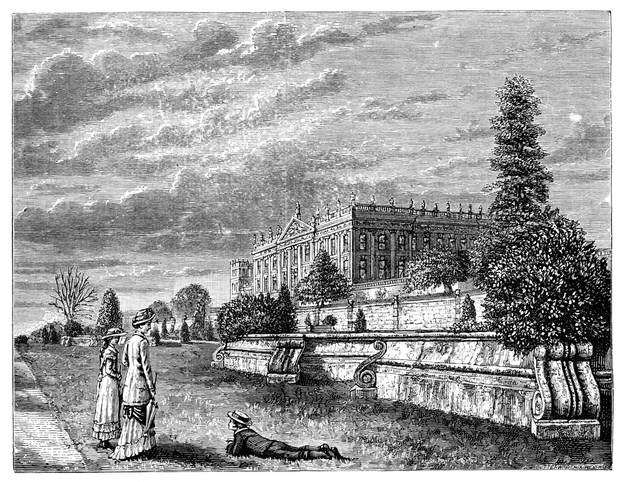 Chatsworth House fra det sydvestlige, 1900 af Unbekannt