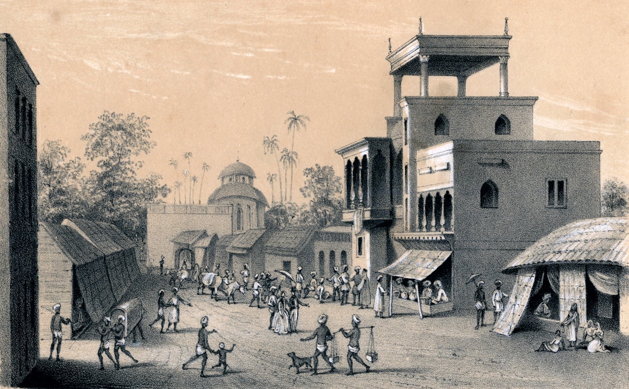 Chittapore Road, Calcutta, 1847 af Unbekannt