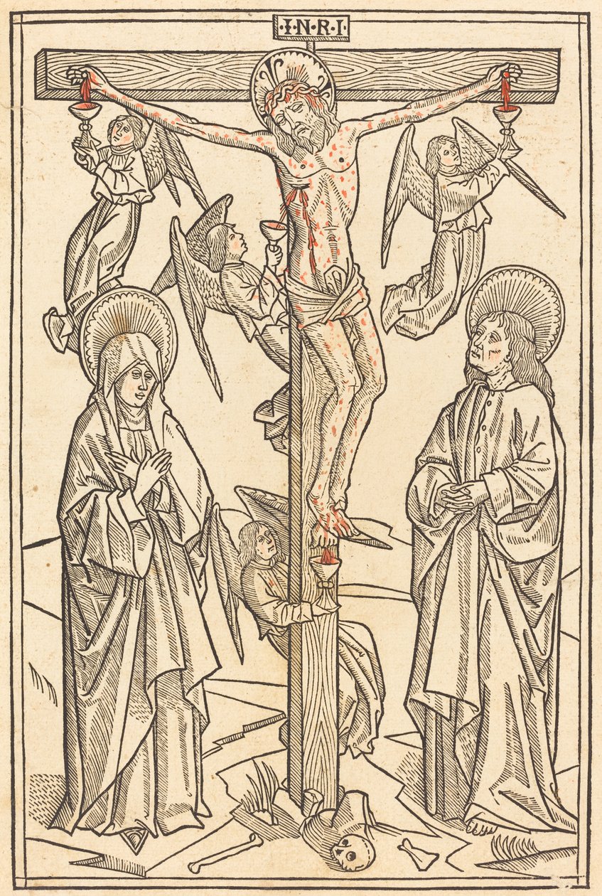 Kristus på korset med engle, 1481. af Unbekannt
