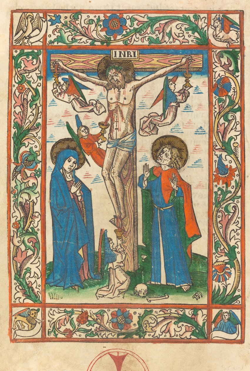 Kristus på korset med engle, 1483. af Unbekannt