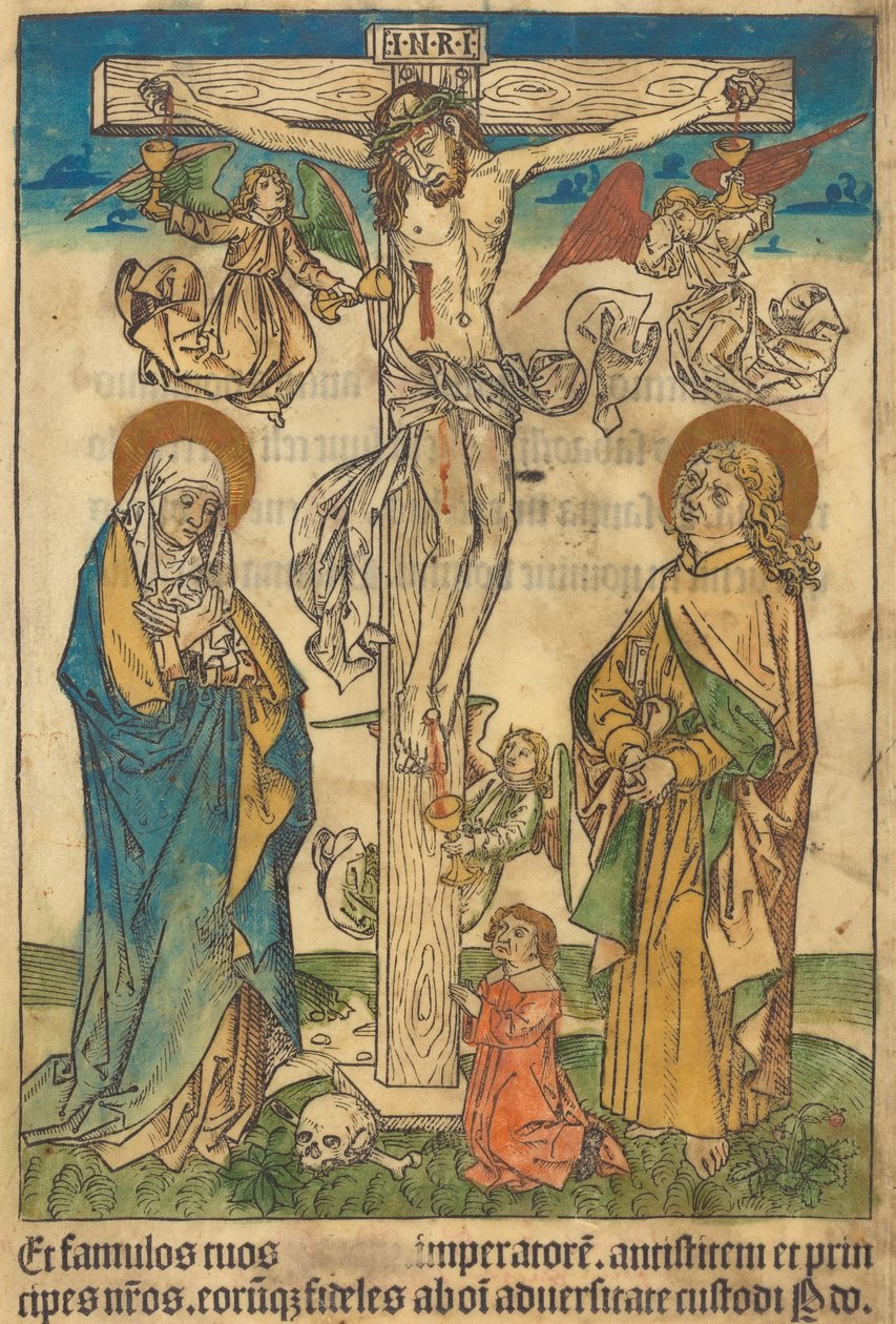 Kristus på korset med engle, ca. 1490. af Unbekannt