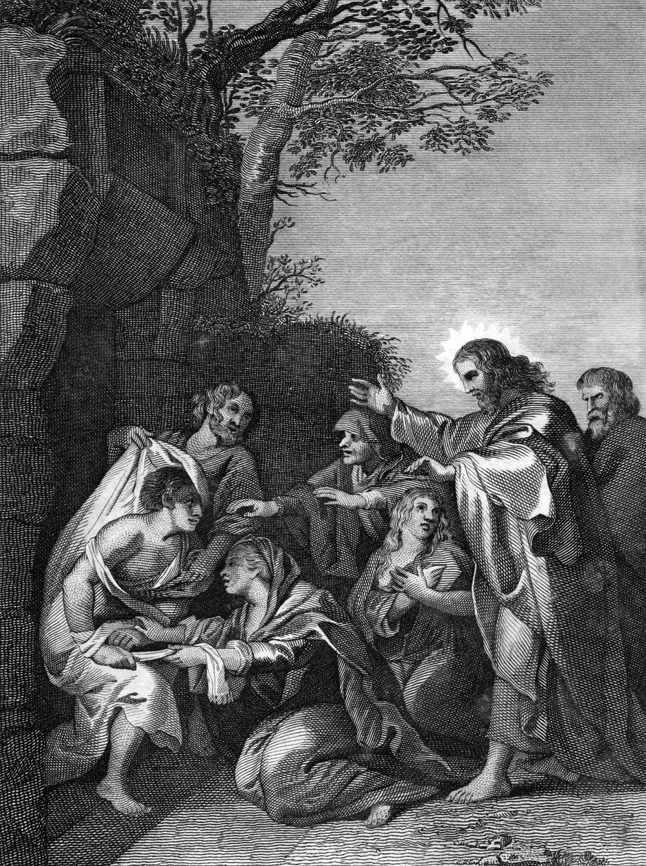 Kristus oprejser Lazarus, 1814 af Unbekannt
