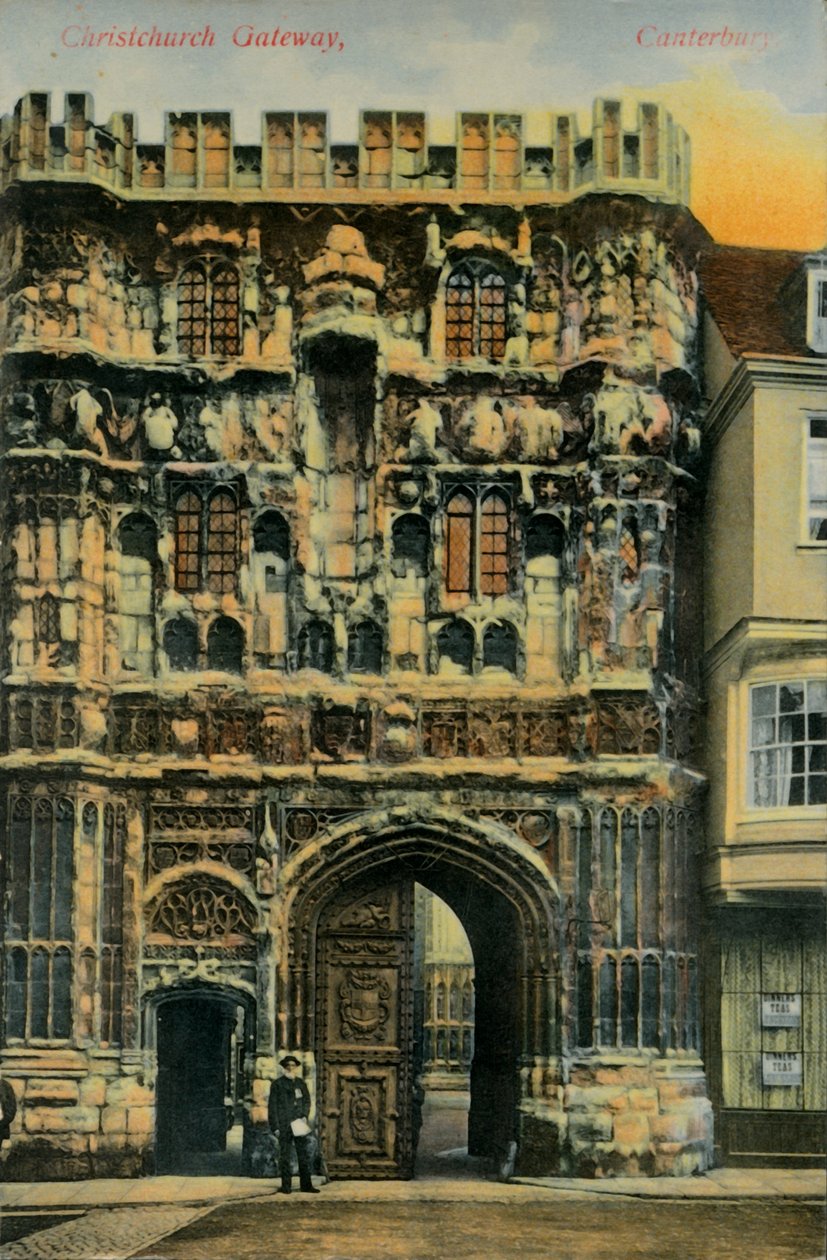 Christchurch Gateway, Canterbury, slutningen af det 19.-begyndelsen af det 20. århundrede. af Unbekannt