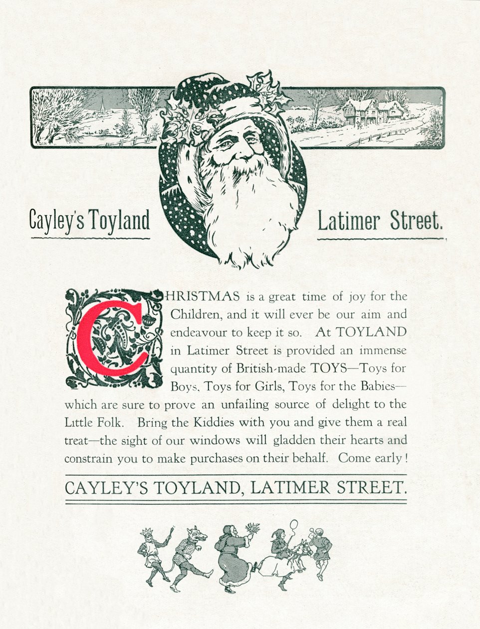 Juleannonce for Cayleys Toyland, 1917 af Unbekannt