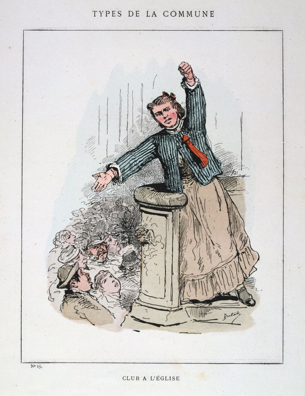 Klub ved kirken, Paris Kommune, 1871. af Unbekannt