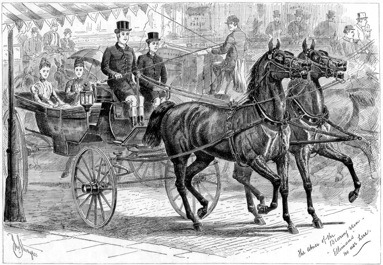 Træner og heste, 1889 af Unbekannt