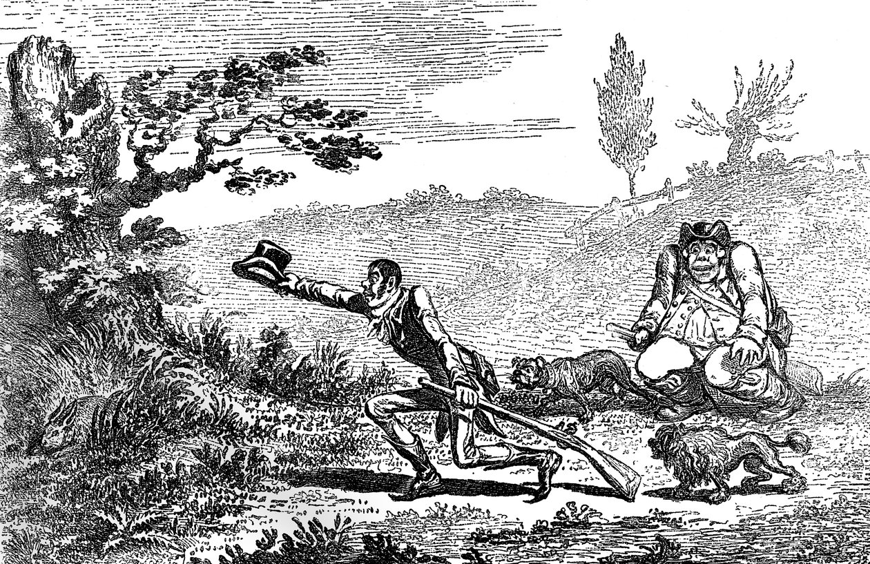 Cockney Sportsmen finder en hare, 1800 af Unbekannt
