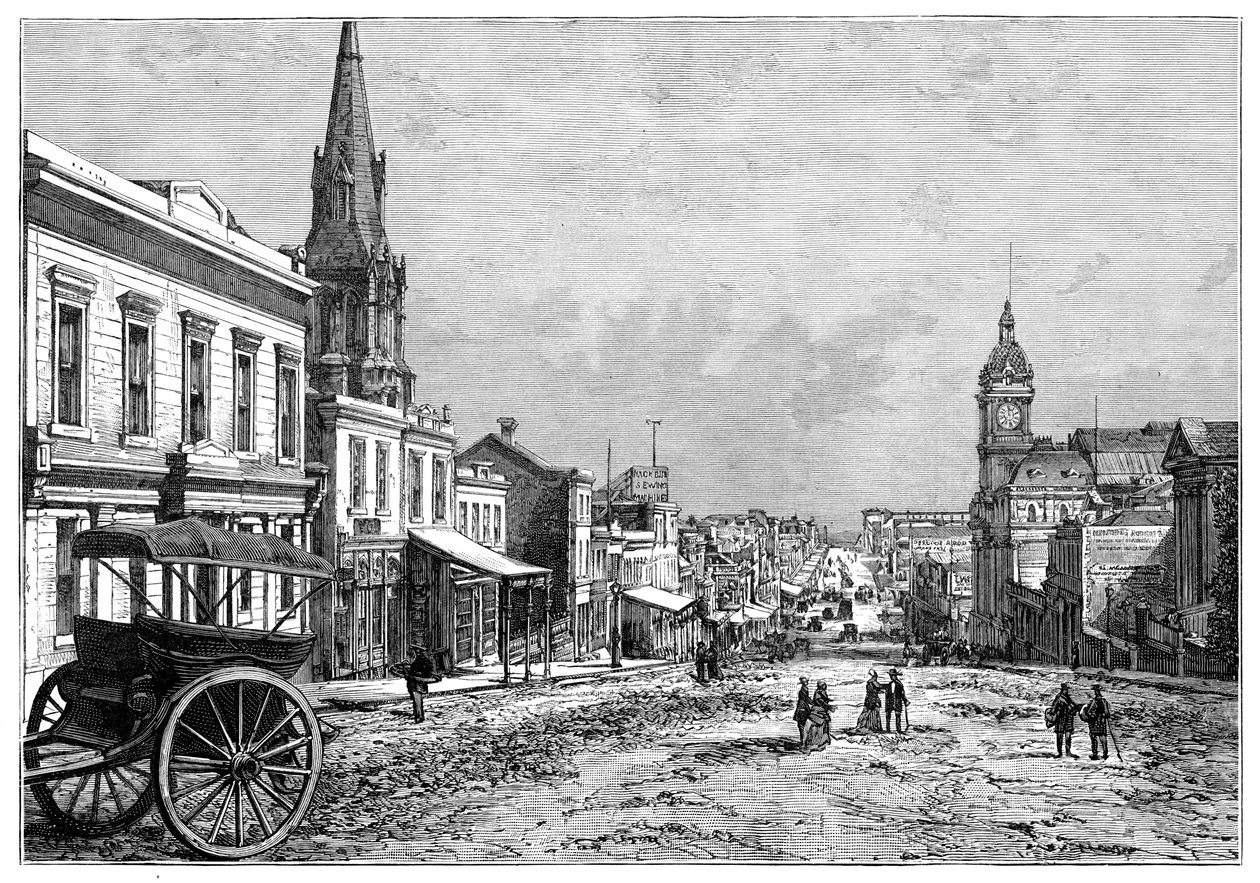 Collins Street, Melbourne, Victoria, Australien, 1800-tallet af Unbekannt