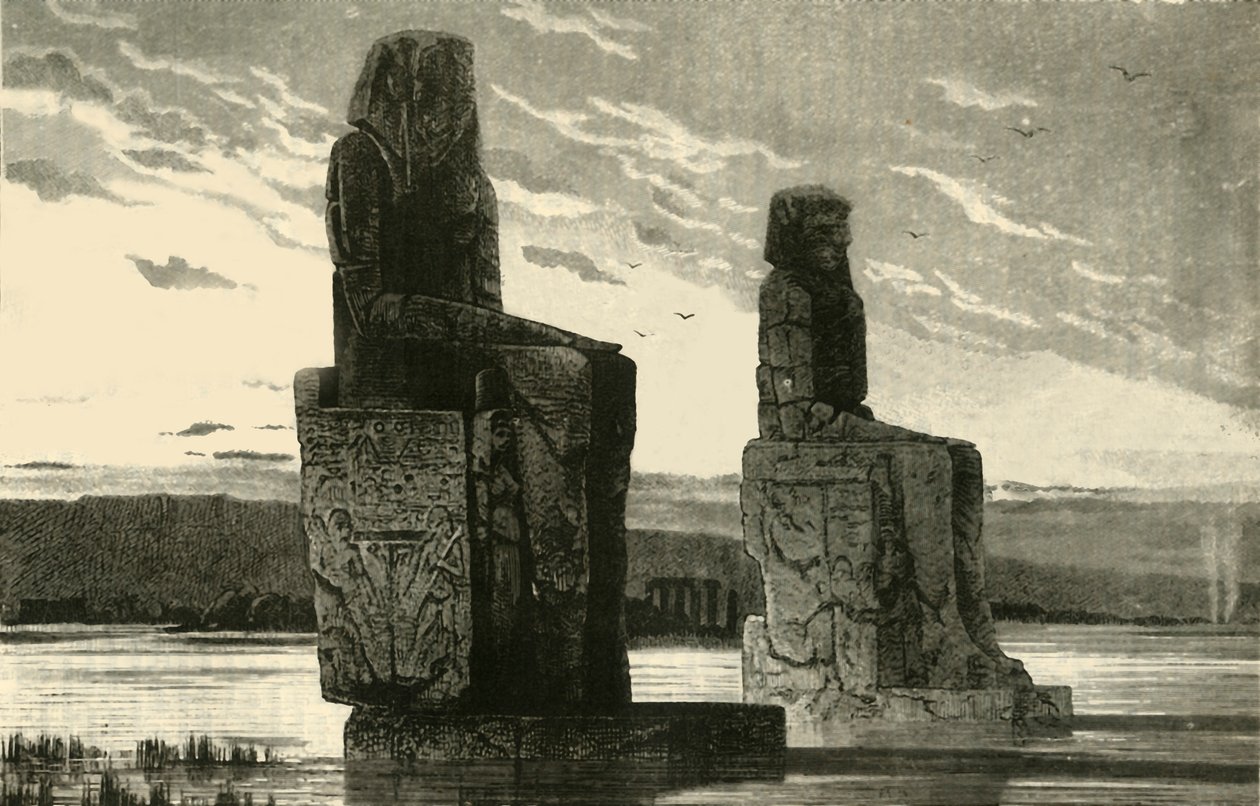 Kolossale stauer ved Theben, 1890. af Unbekannt
