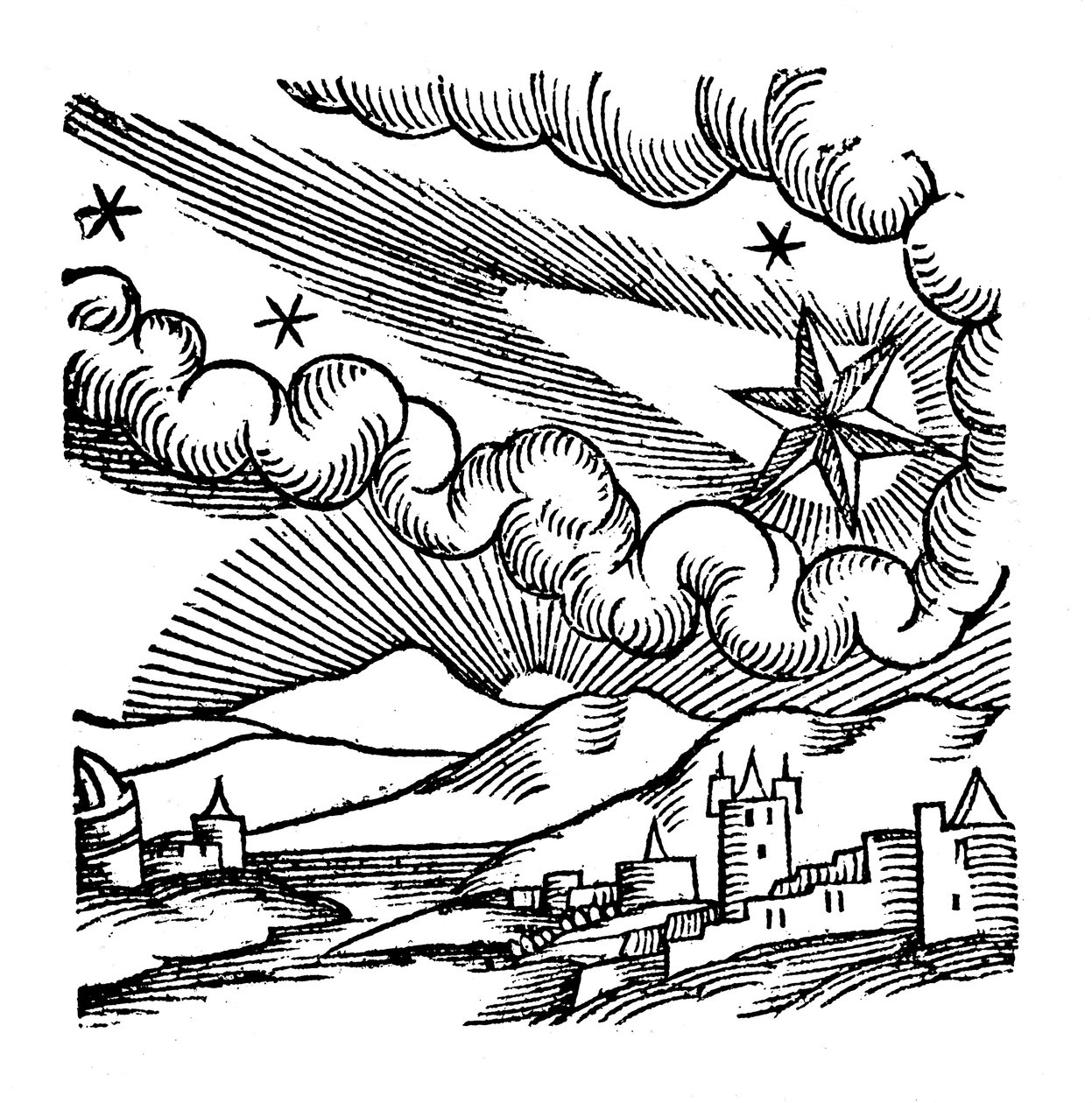 Komet af 1456 Halley, 1557 af Unbekannt