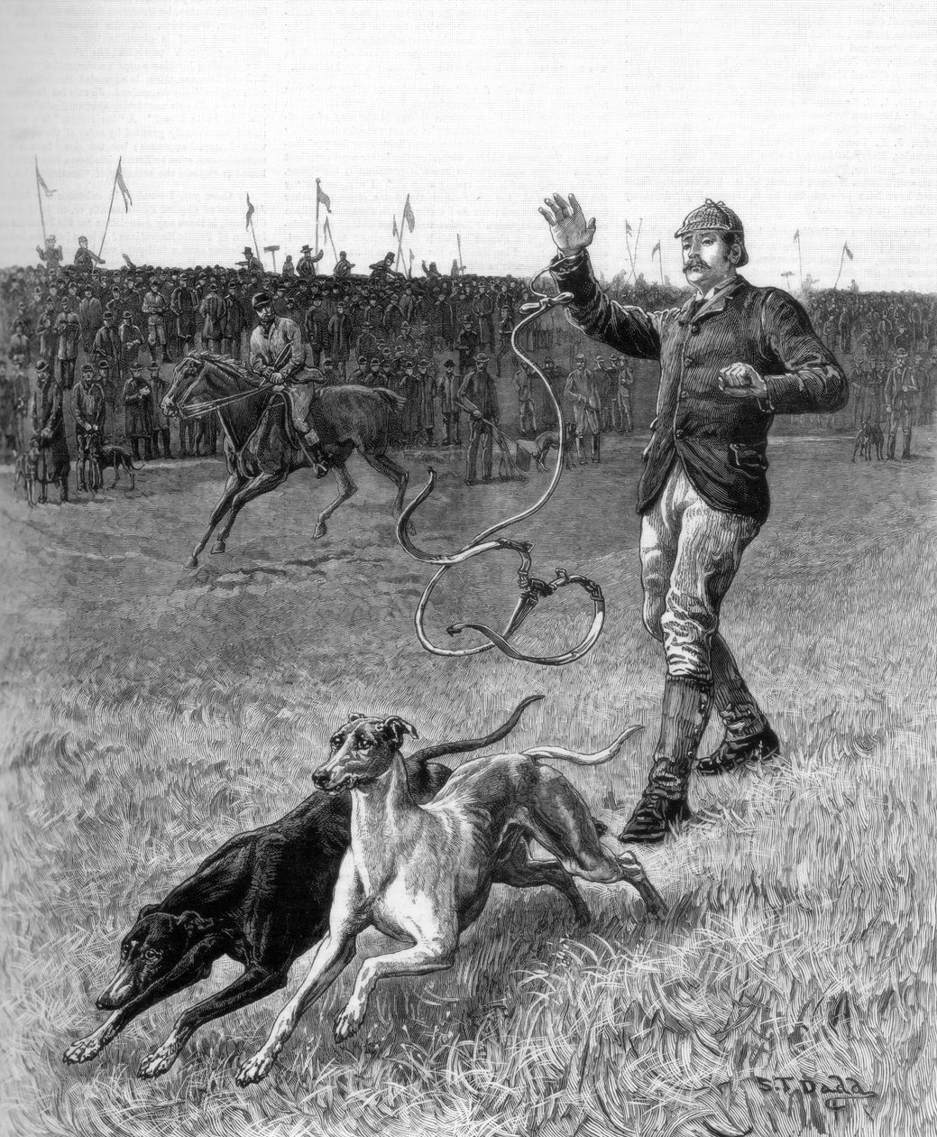 Coursing: Slipping the Greyhounds, 1887 af Unbekannt